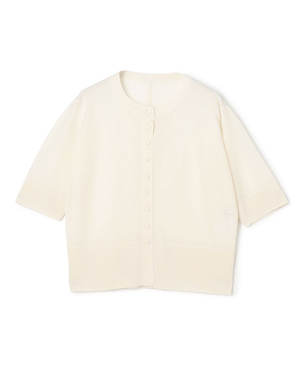 BEIGE， MOISE / シアーニット　5分袖カーディガン 