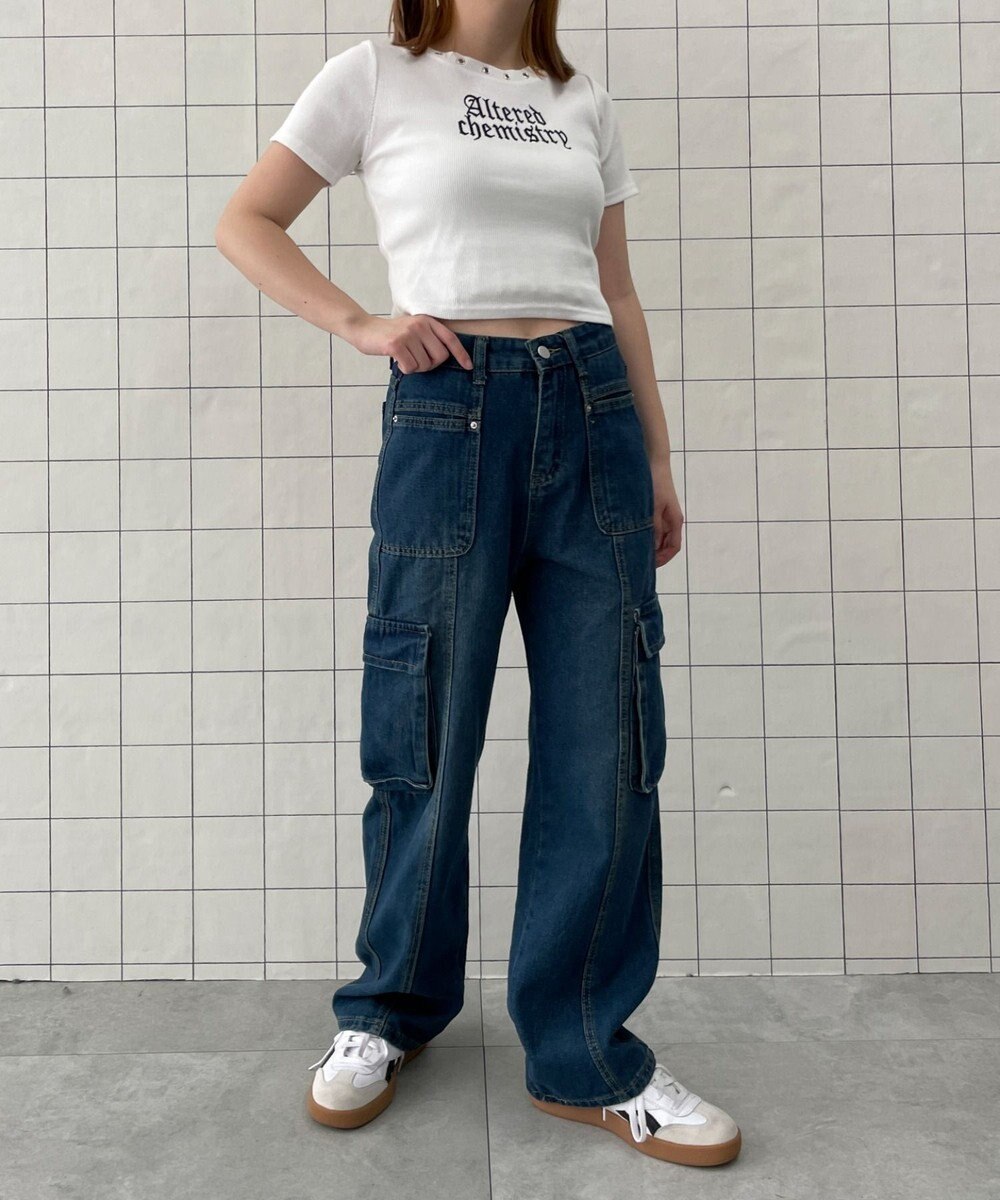 WEGO マルチポケットワイドカーゴパンツ 