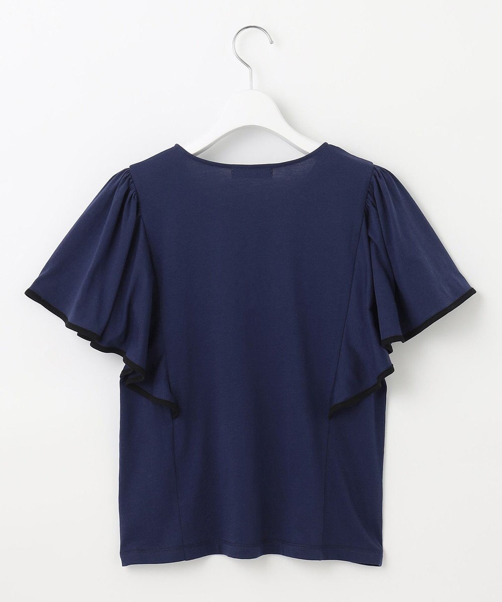 Feroux 【UVケア】バイカラーラッフルスリーブ Ｔシャツ 