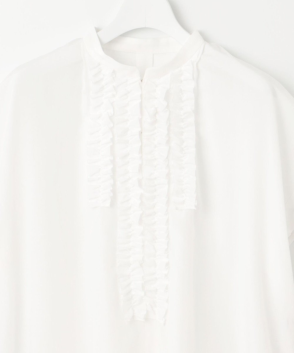 自由区 【洗える】ソフトリネンフリルディティール ブラウス 