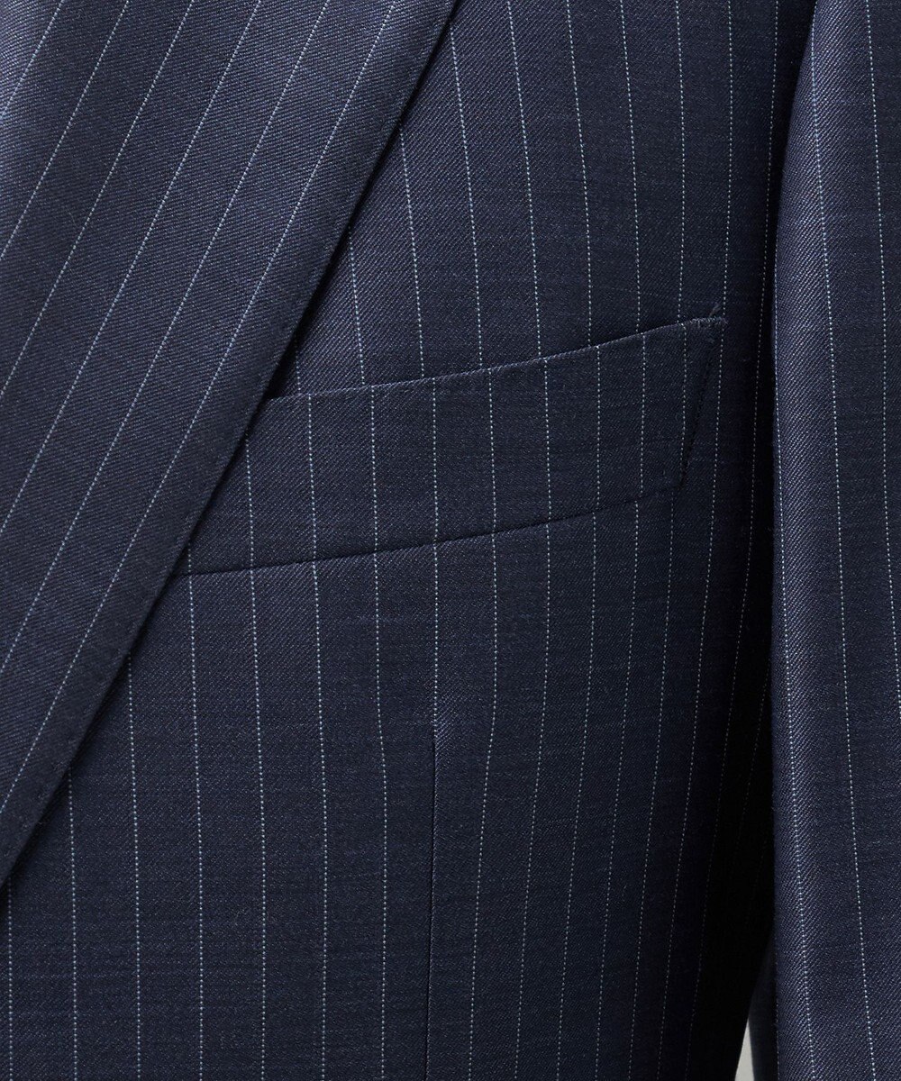 GOTAIRIKU 【Loro Piana Fabric】365 通年 3ピーススーツ(ネイビーストライプ) 