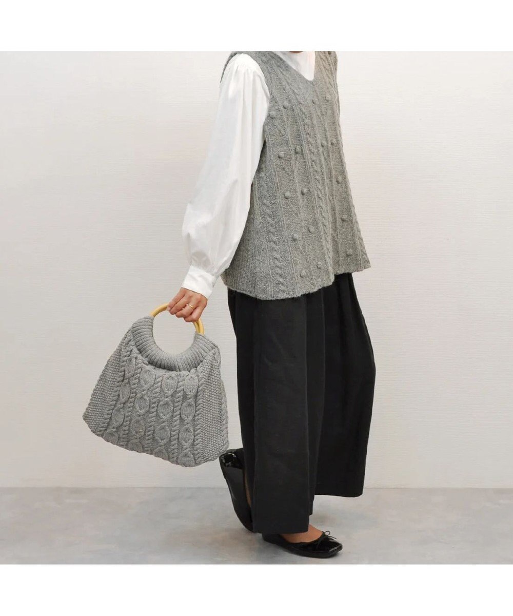 UNBILLION cachecache アラン編みリングハンドルトートバッグ 