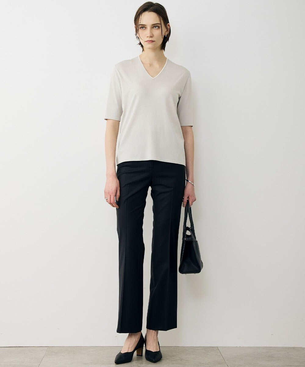 ICB L 【先行予約・WEB限定カラーあり】 シンセティックハイゲージ 半袖Vネックニット 