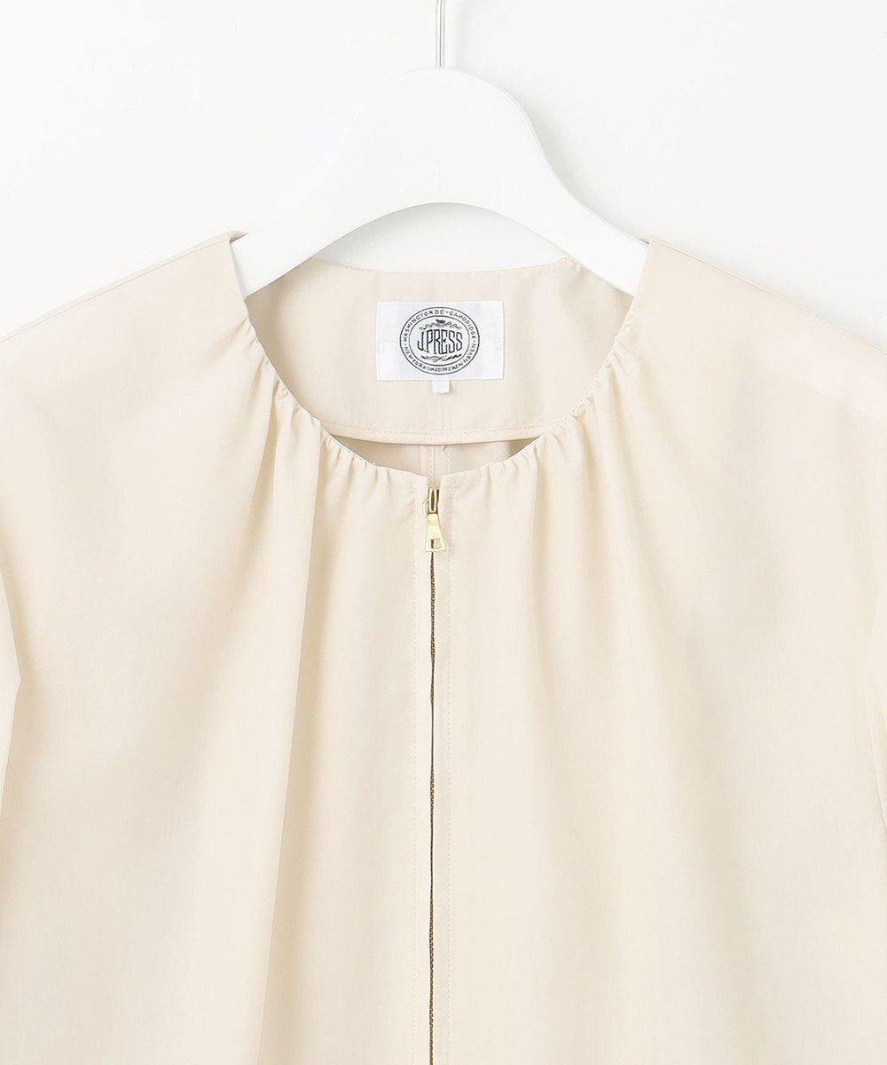 J.PRESS LADIES L 【洗える】80/1スパンタイプライター ノーカラー ブルゾン 