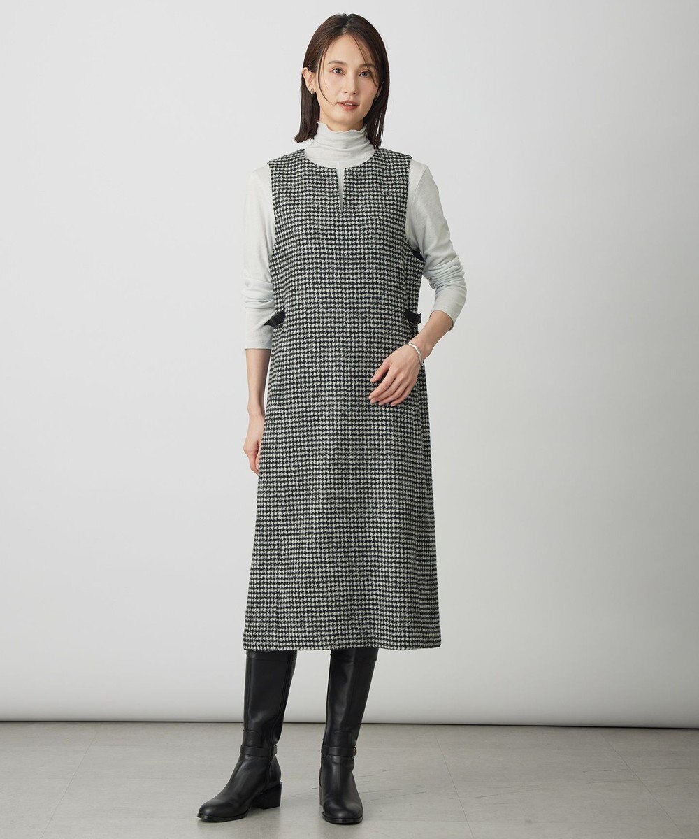 J.PRESS LADIES S ウールシルク ハウンドトゥース ジャンパースカート 