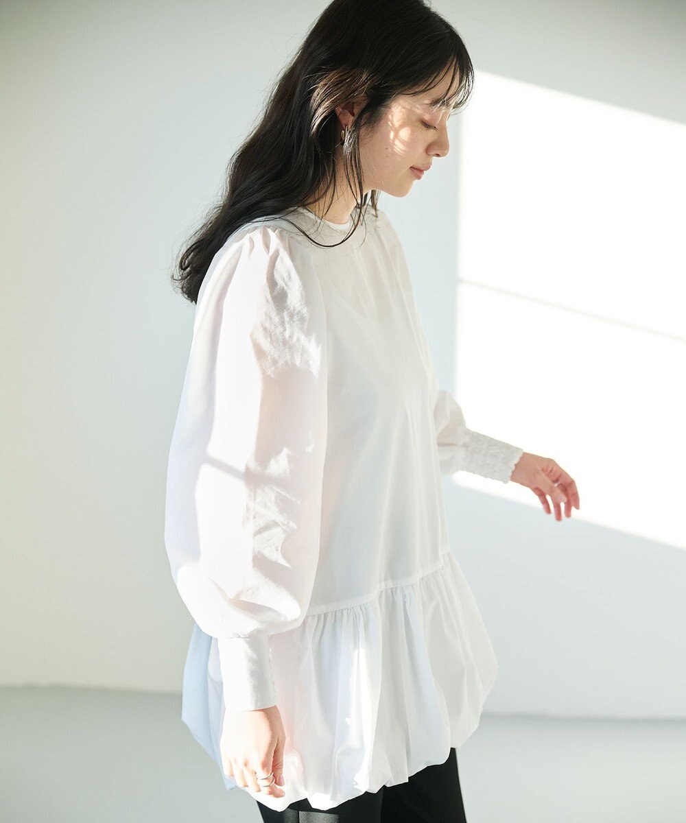 #Newans バルーンヘムブラウス 