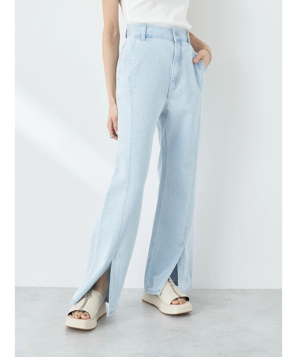 earth music&ecology センタースリットデニムパンツ 