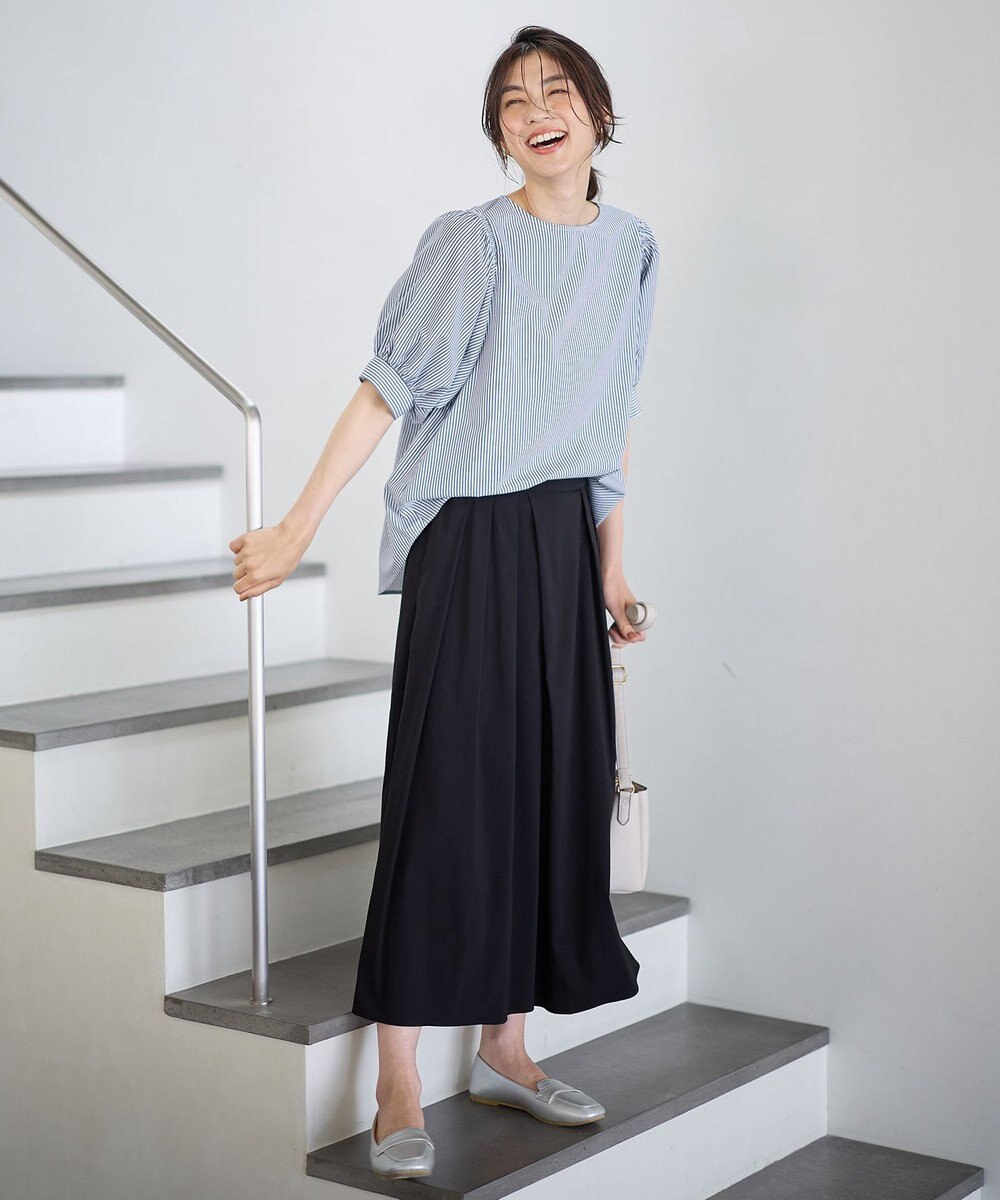 ANY 【抗菌防臭/速乾/手洗い可】エニィファンクション パフスリーブブラウス 