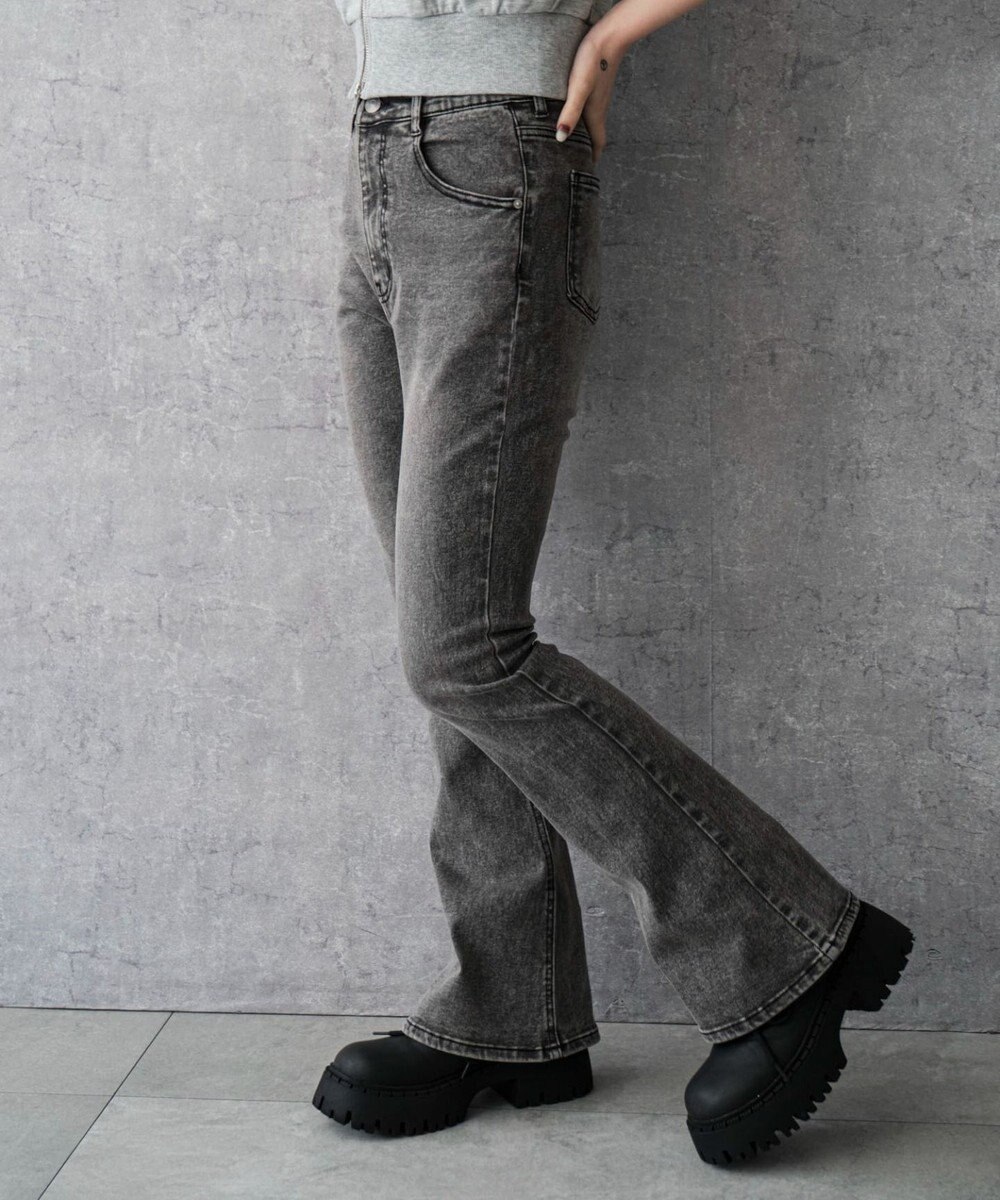 WEGO ストレッチフレアデニムパンツ 