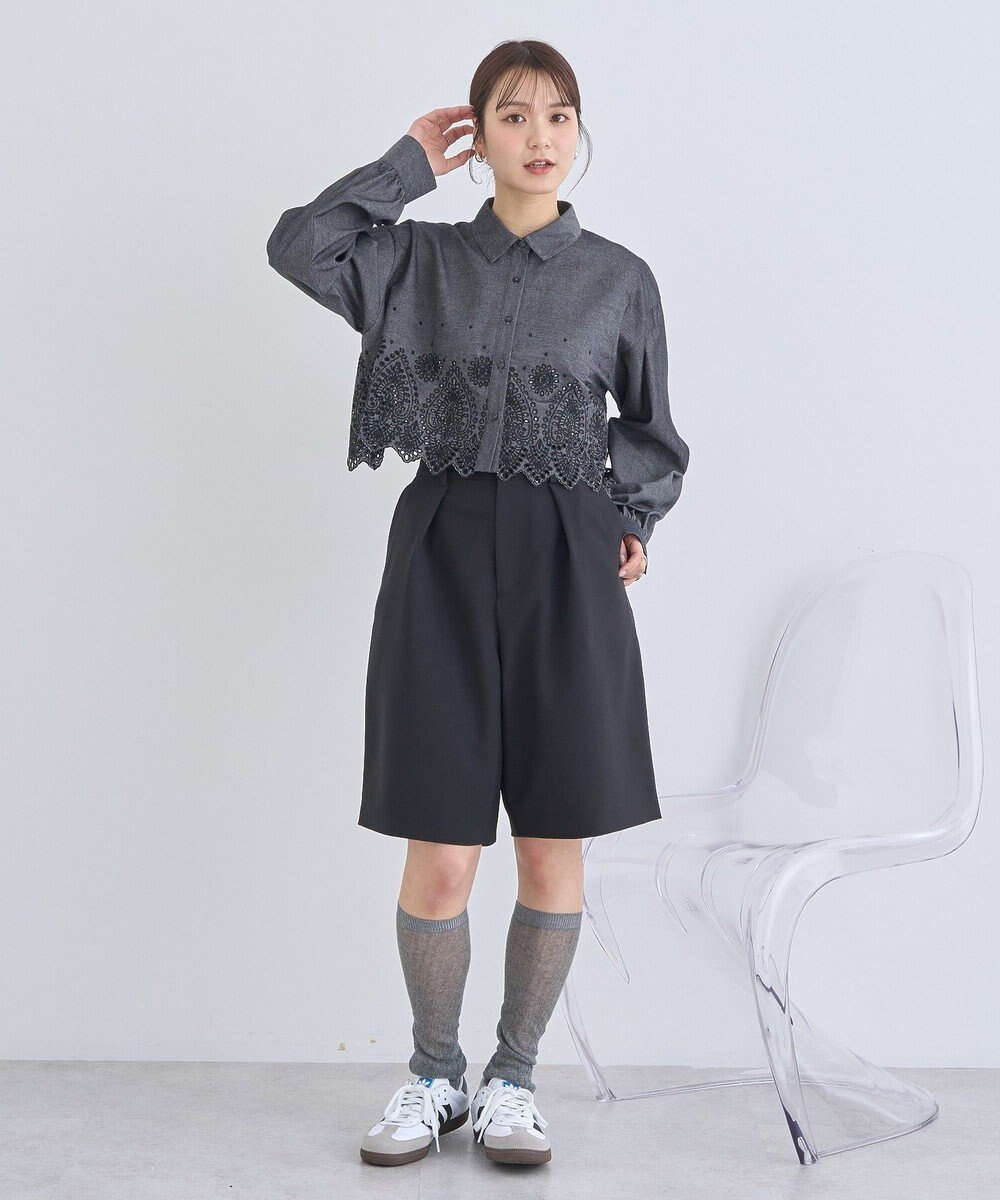 earth music&ecology スカラップトリムシャツ 