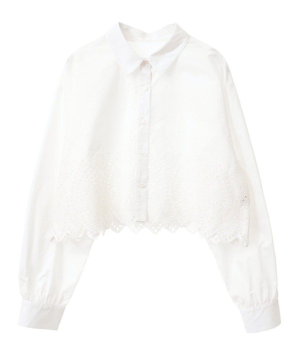 earth music&ecology スカラップトリムシャツ 