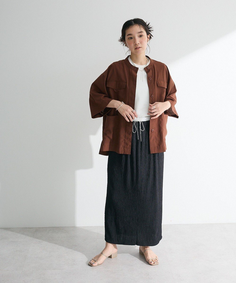 Green Parks ダブルウエストレイヤードイージーナロースカート 