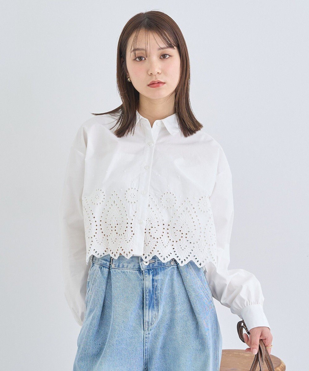 earth music&ecology スカラップトリムシャツ 