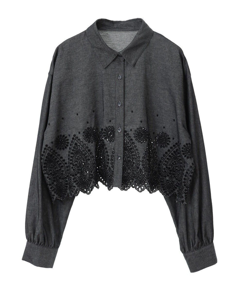 earth music&ecology スカラップトリムシャツ 