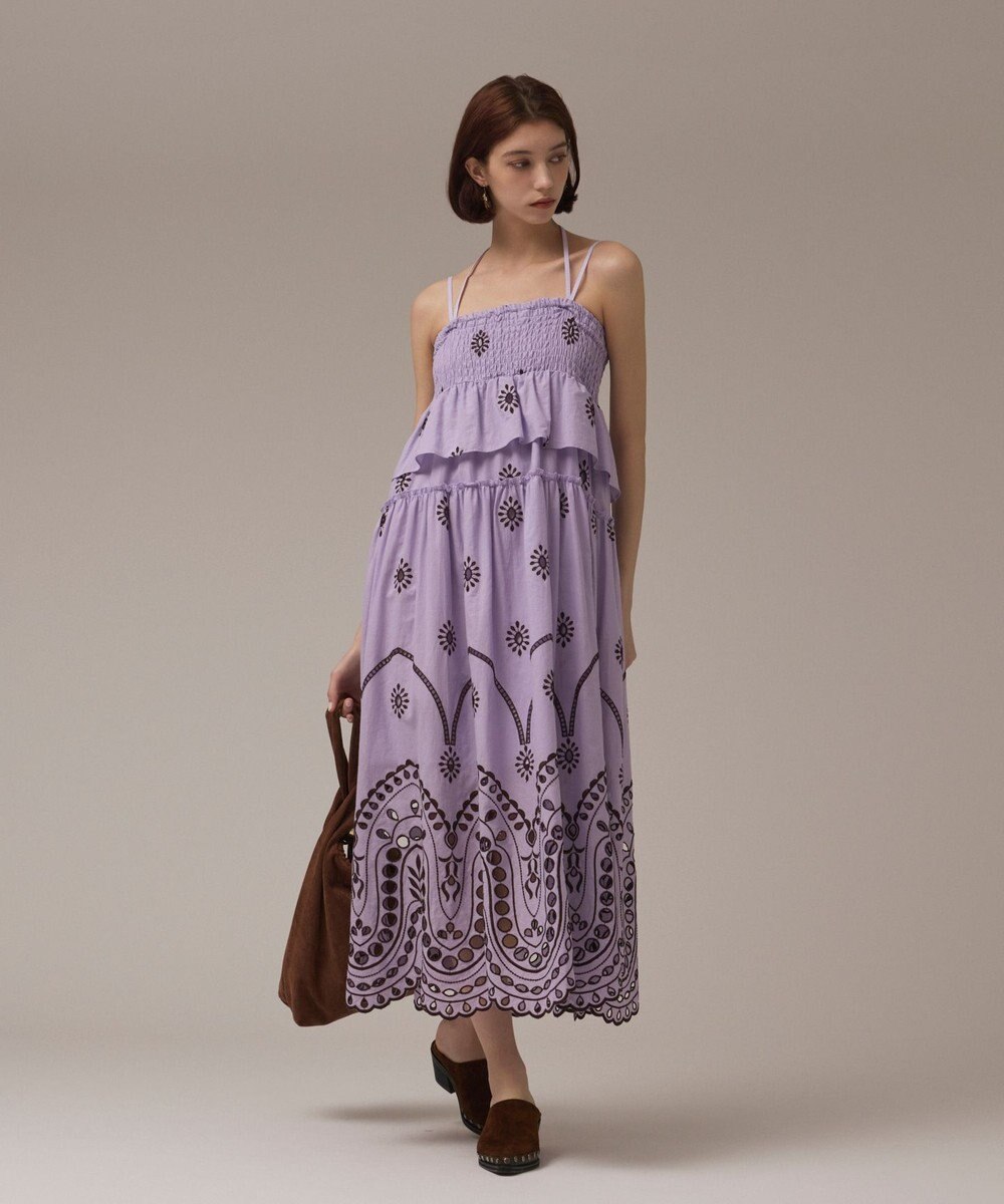 GRACE CONTINENTAL カットワークマキシドレス 