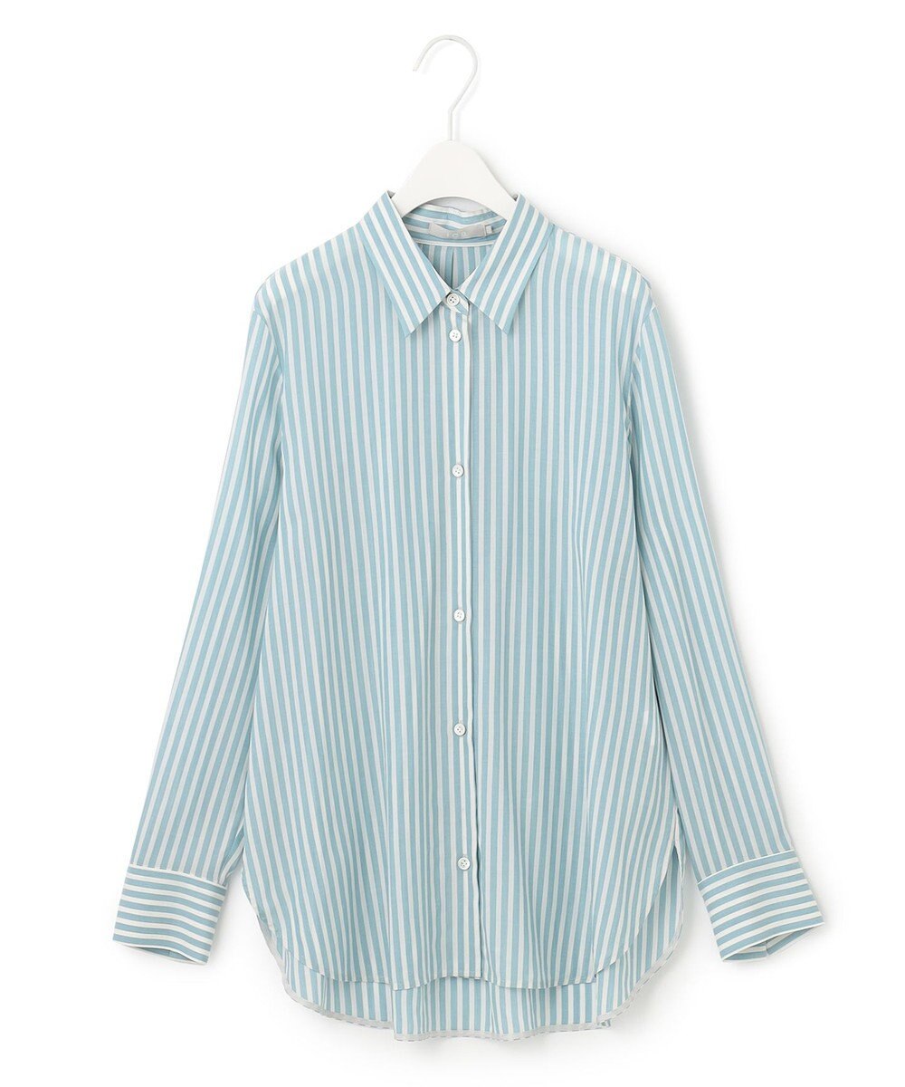 ICB L 【洗える】 キュプラローンストライプ シャツ 