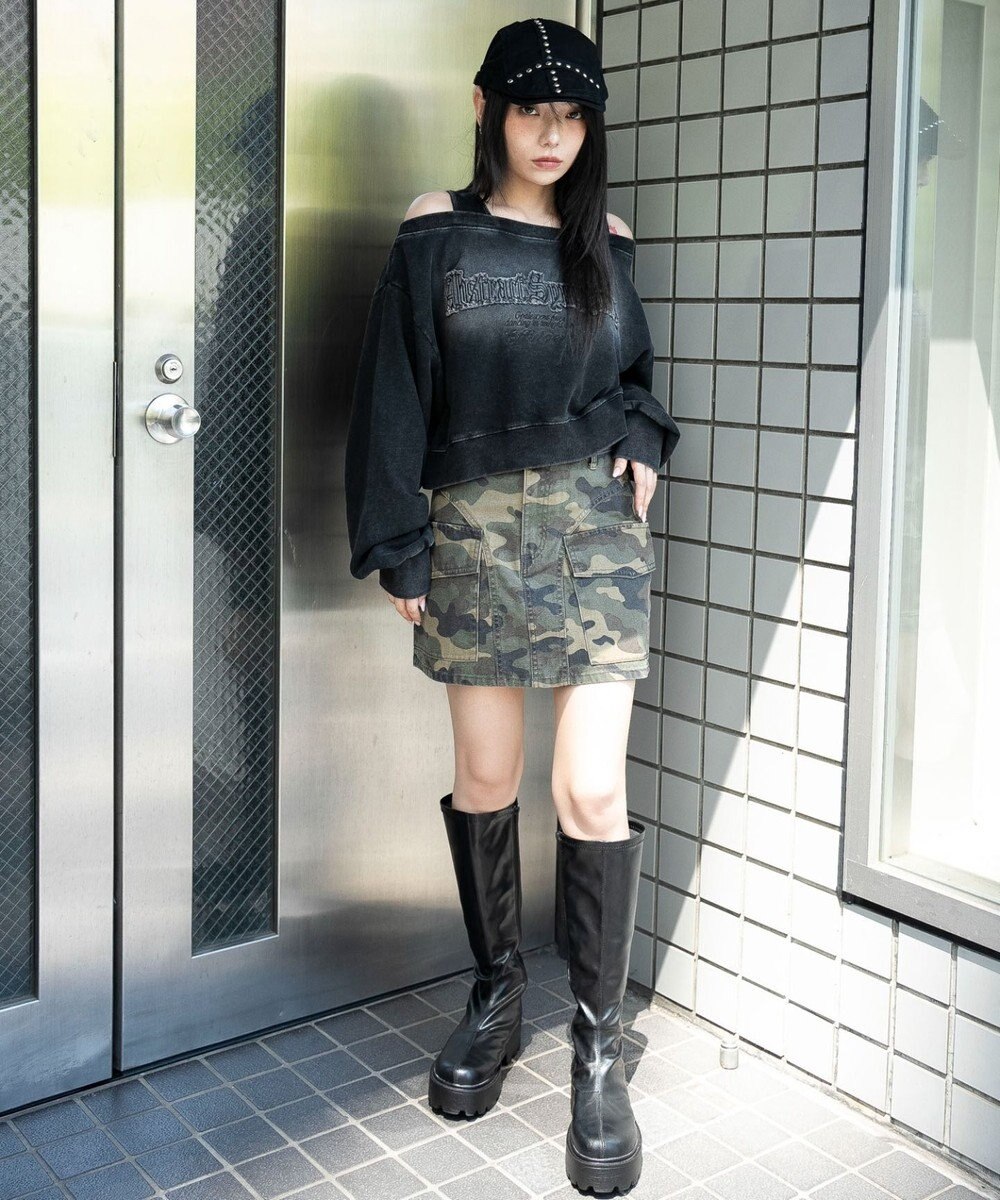 WEGO ヴィンテージウォッシュカーゴミニスカート 