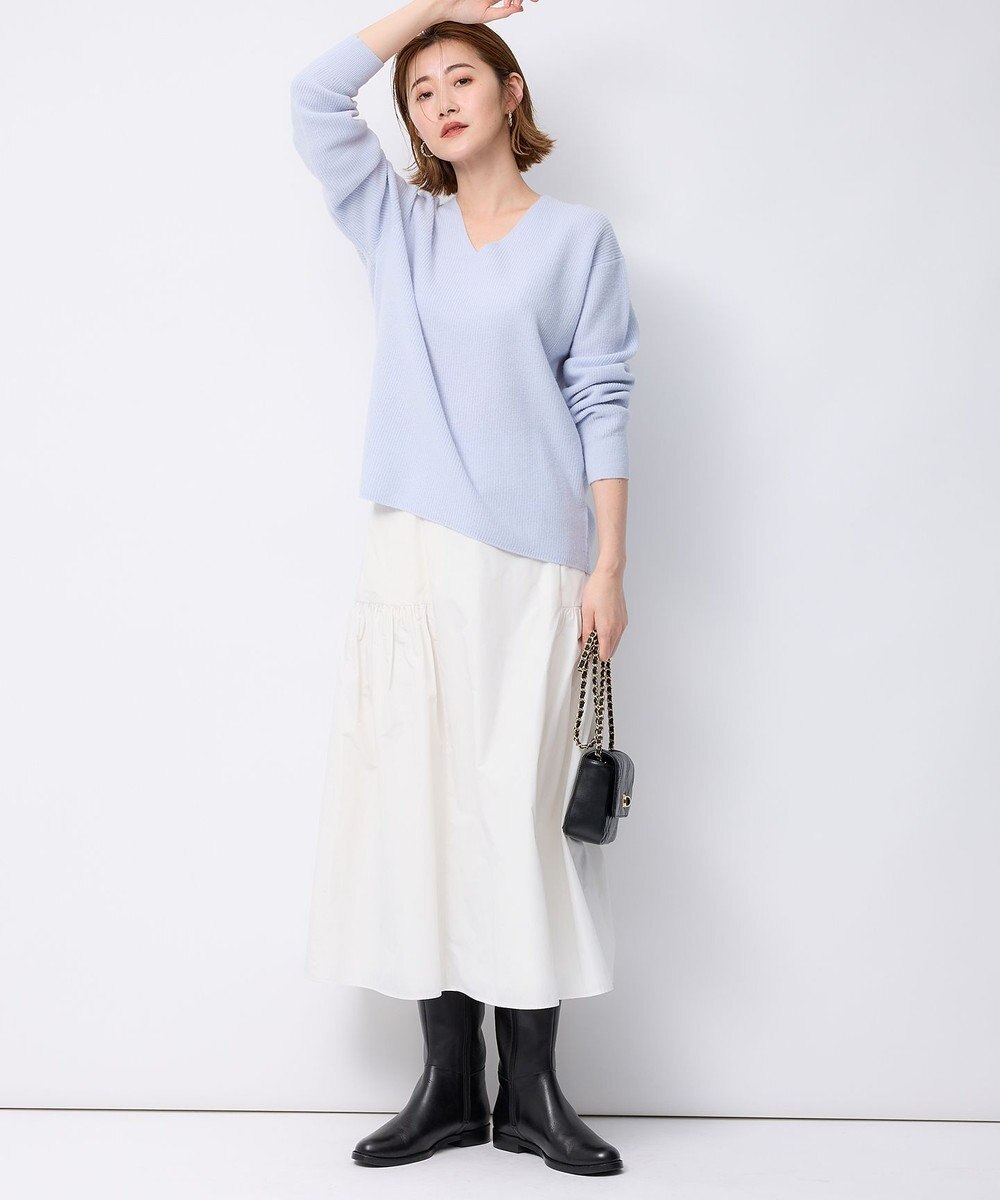 23区 S 【洗える】ウールカシミヤ Vネック ニット 