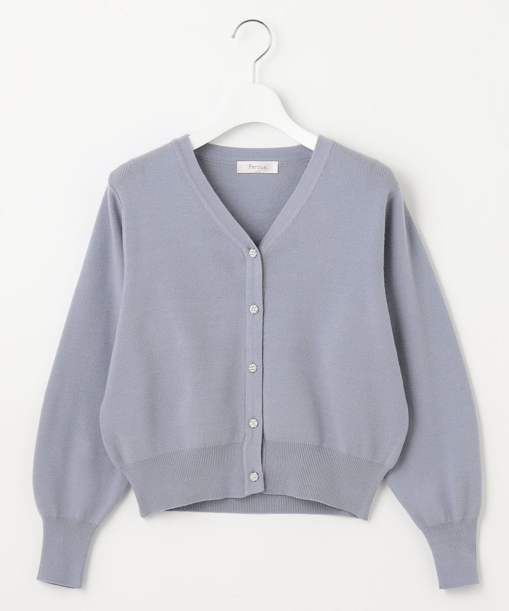 Feroux 【洗える】ビジューボタン2WAY カーディガン 