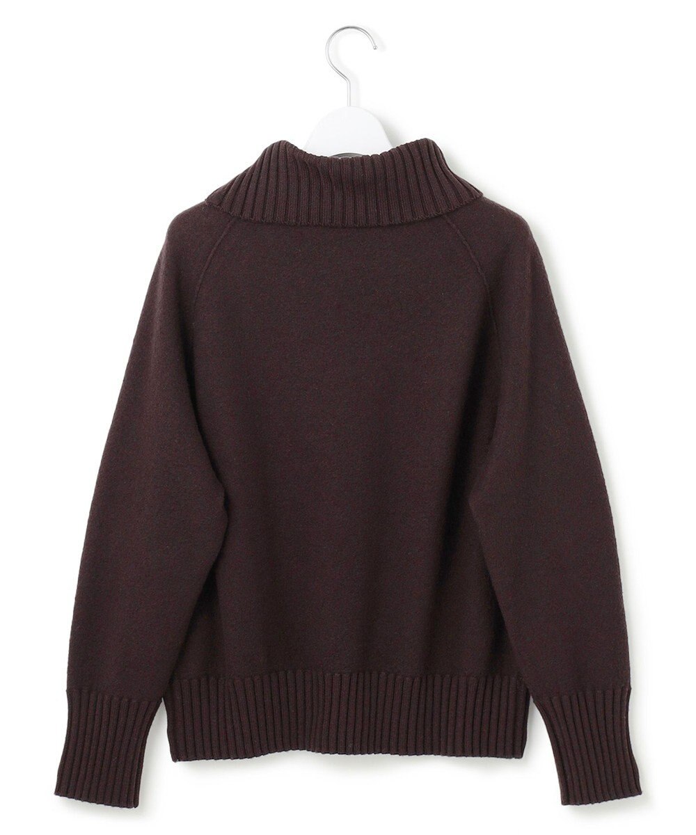 23区 L ボイルドウールコンビ ジップ タートルニット 