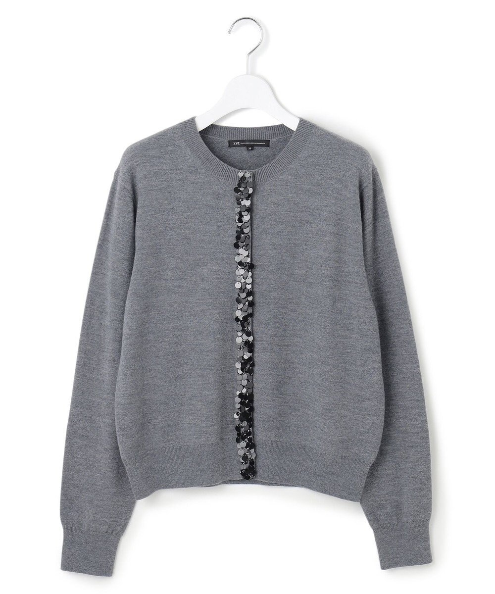 23区 L スパンコールニット カーディガン 