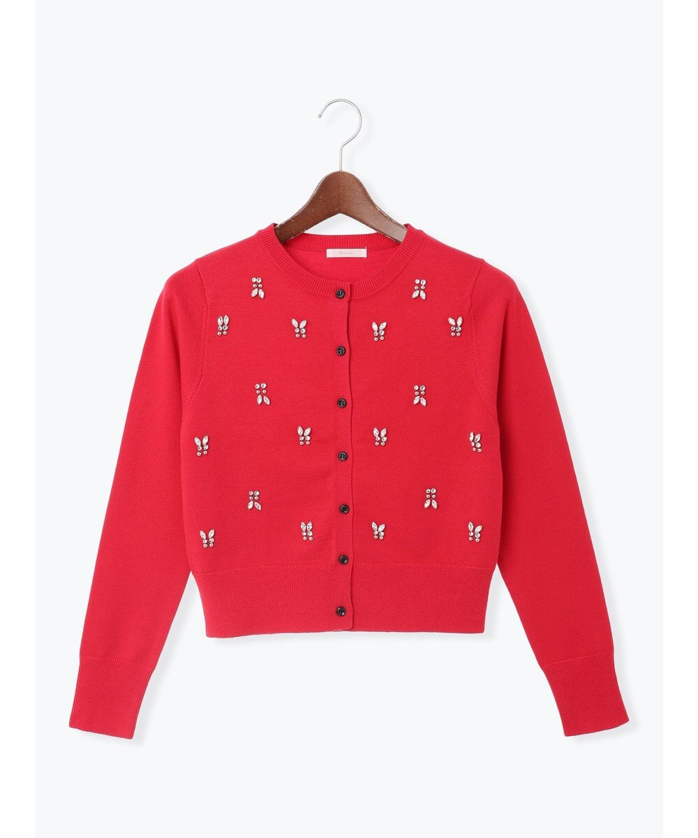 Te chichi ビジューニットコンパクトカーディガン 