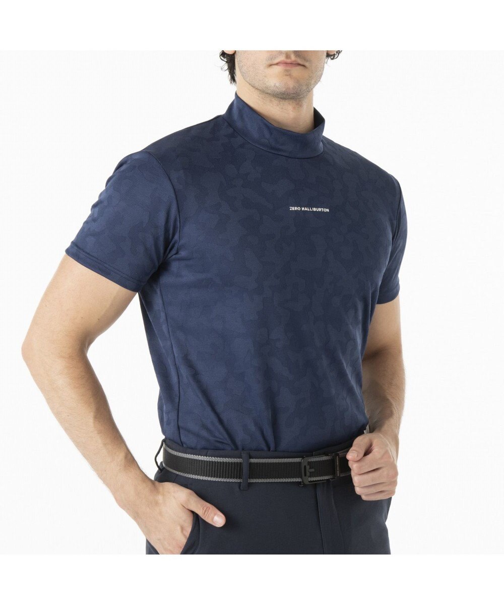 ZERO HALLIBURTON エレガントカモ柄ジャガードモックネックTシャツ ZHG-M5S8b 82957 