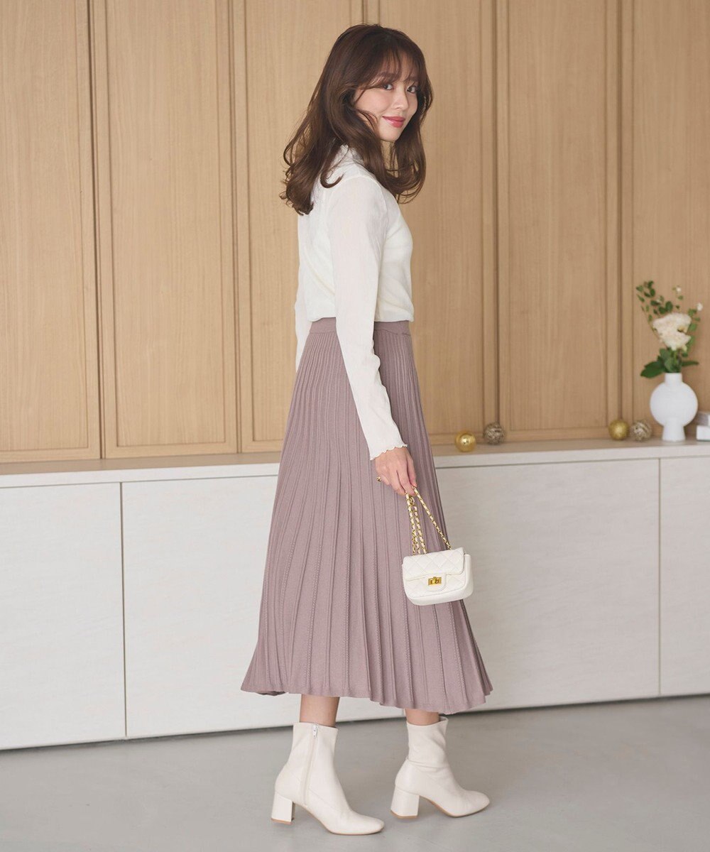 Feroux 【洗える】ベロア ハイネックトップス 