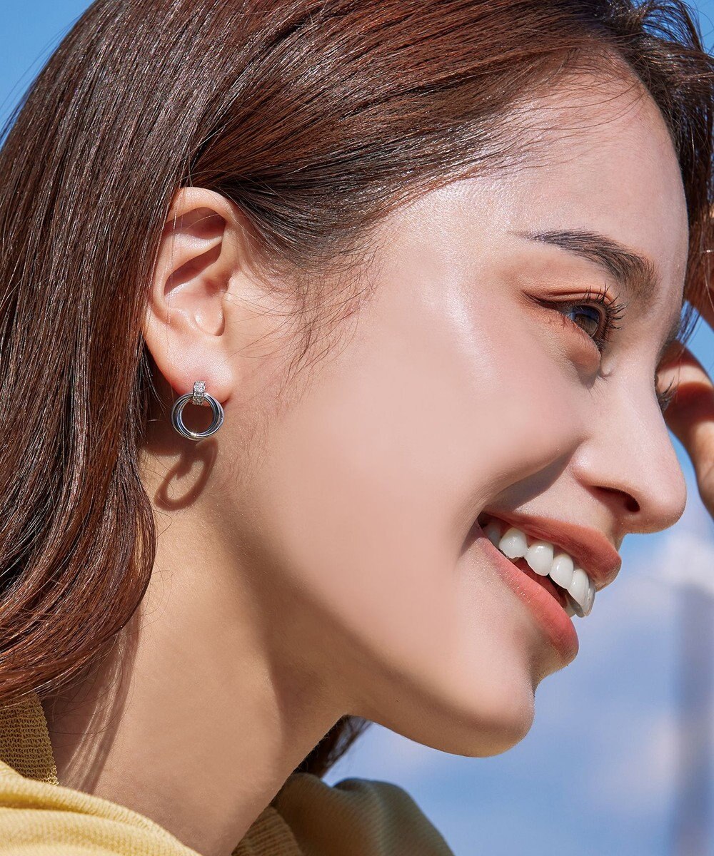 Tiaclasse 【金属アレルギー対応】ストーンフープバインドピアス 