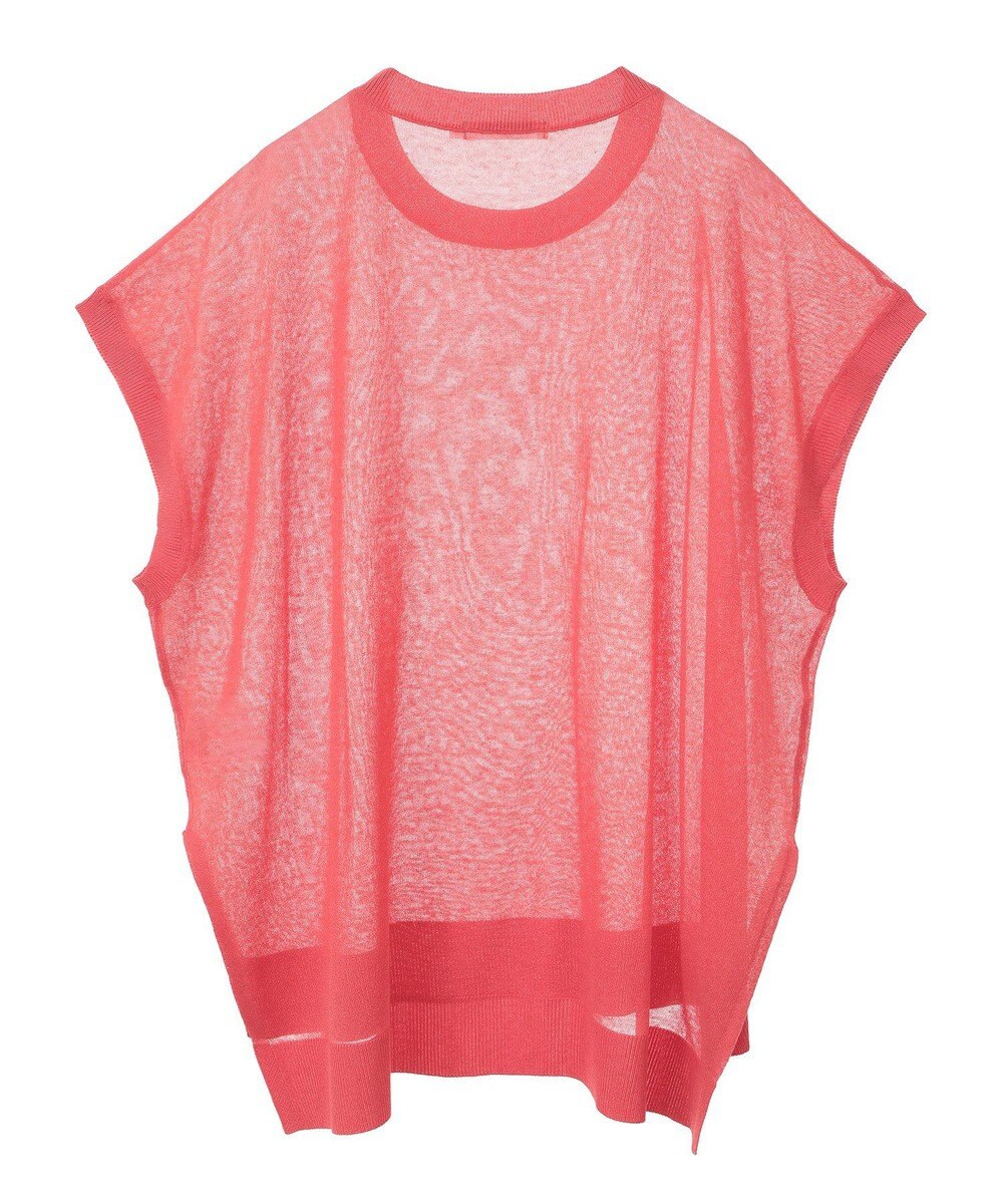 AMERICAN HOLIC ウォッシャブルシアーニットフレンチスリーブトップス 