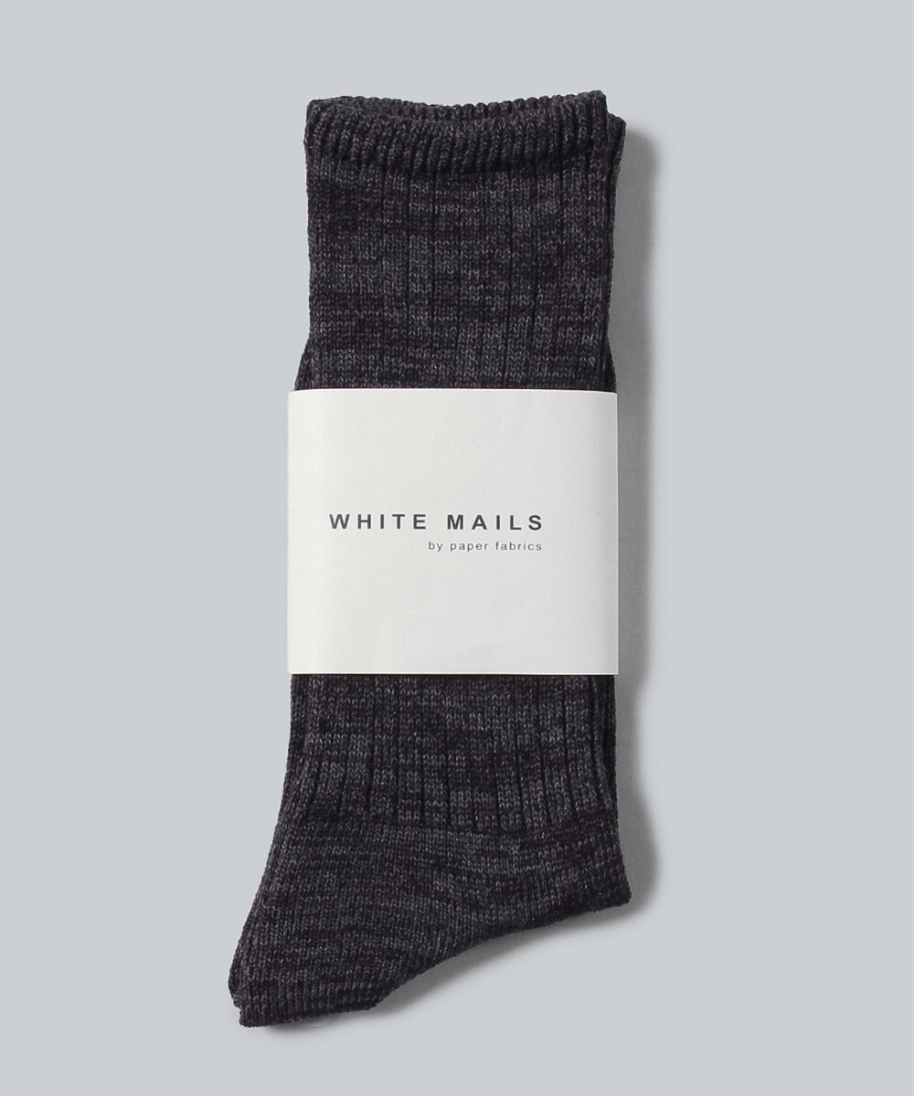 WHITE MAILS MIDDLE GAUGE PAPER ワイドリブソックス 