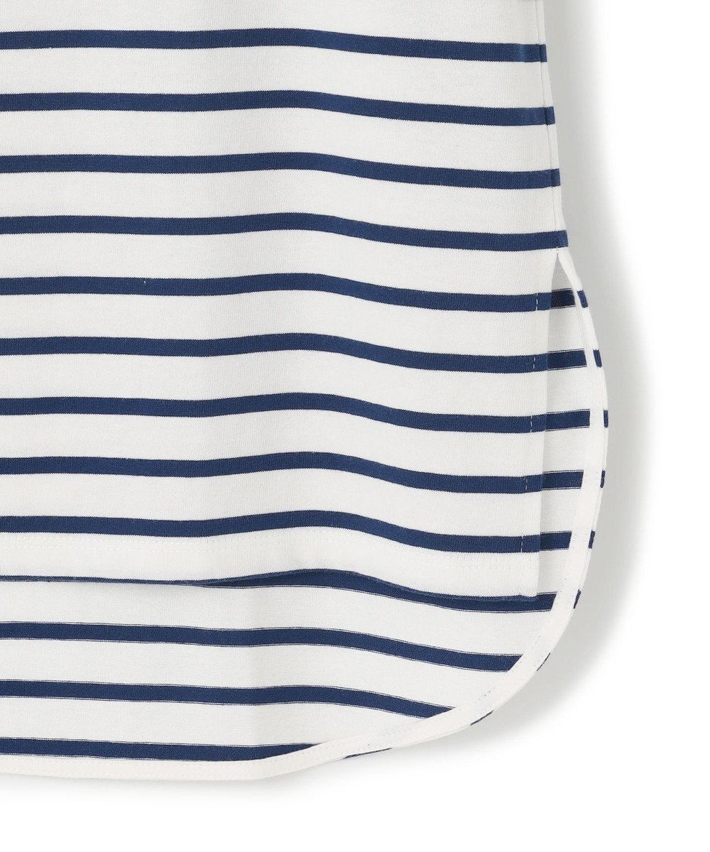 23区 【SLOW/一部店舗限定】ギザコットンボーダー ボートネックカットソー 