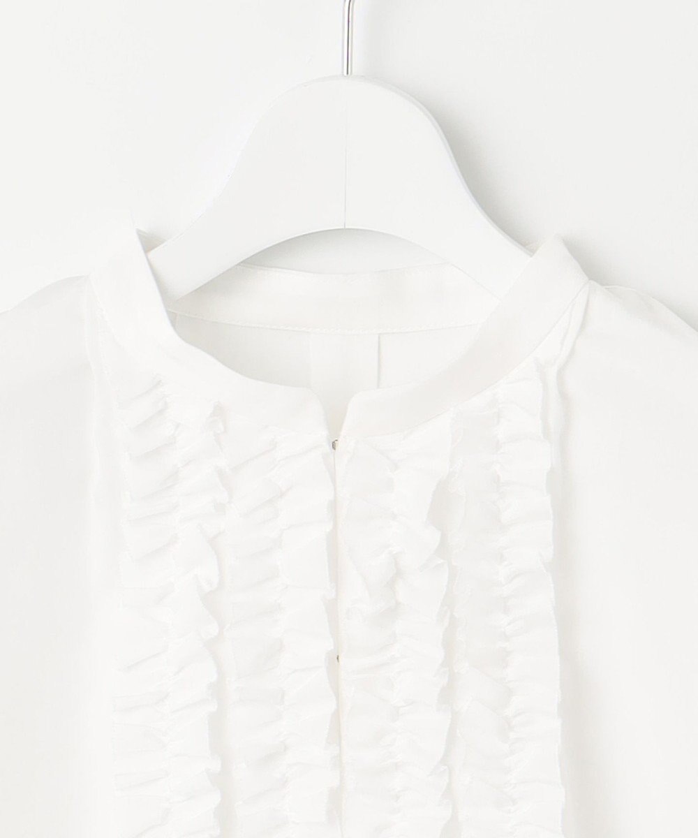 自由区 【洗える】ソフトリネンフリルディティール ブラウス 