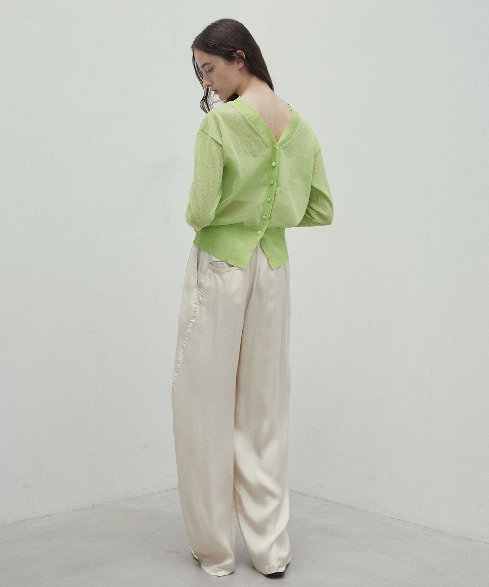 BEIGE， 【洗える・Oggi 7月号掲載】LUPINUS / 前後2WAYシアーニットカーディガン 