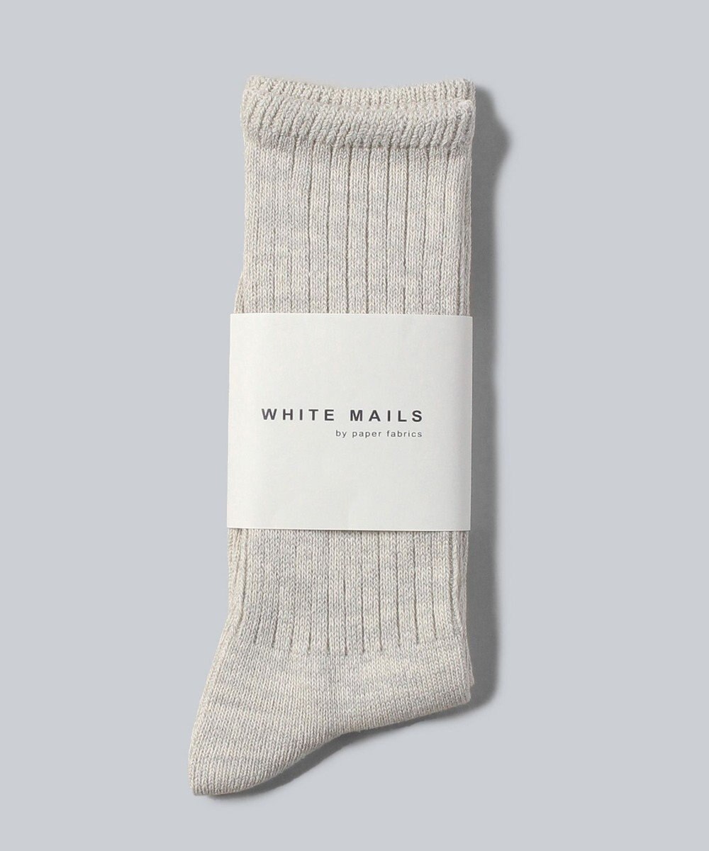 WHITE MAILS MIDDLE GAUGE PAPER ワイドリブソックス 