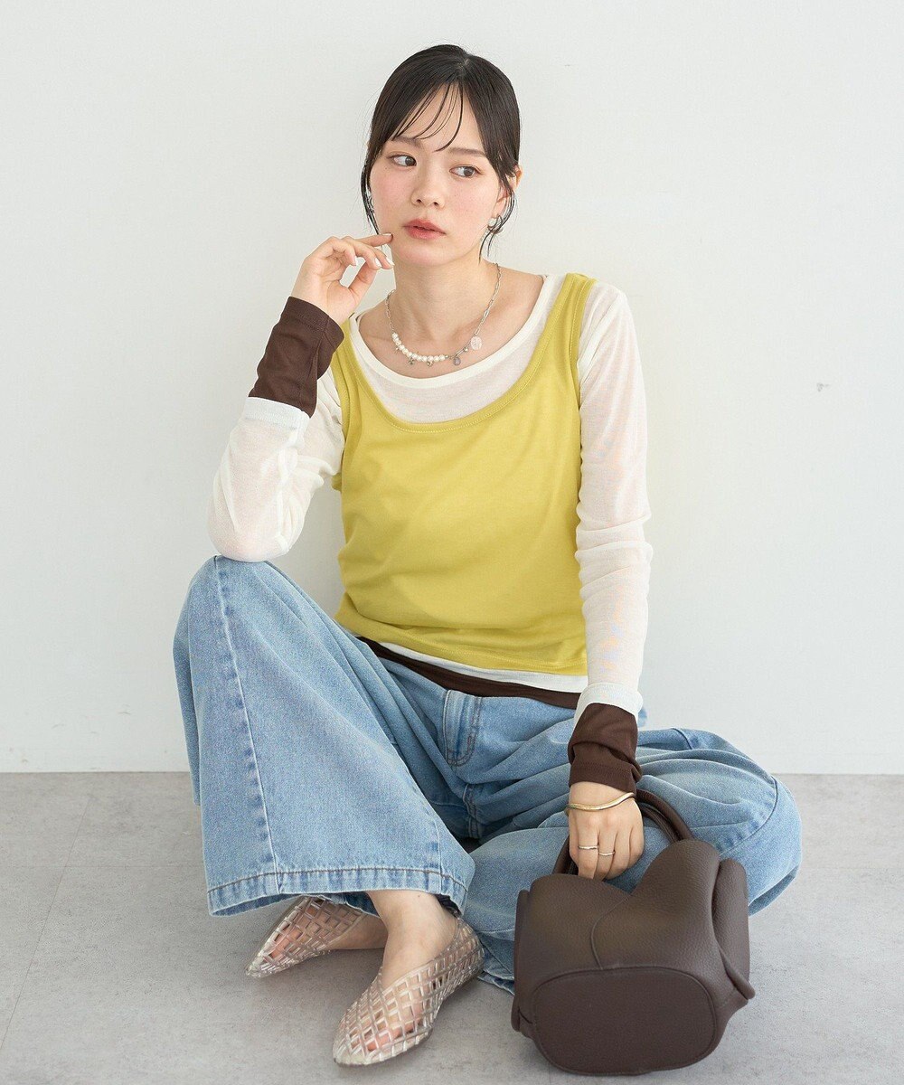 earth music&ecology SET2点ハイショクシアータンクトップ+ロンT 