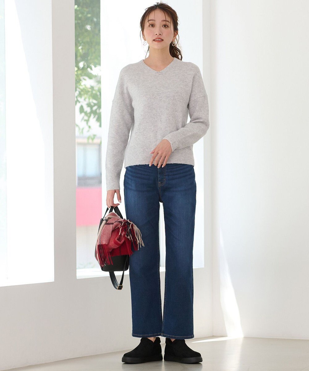 ANY シャイニースパンコールVネックニット 