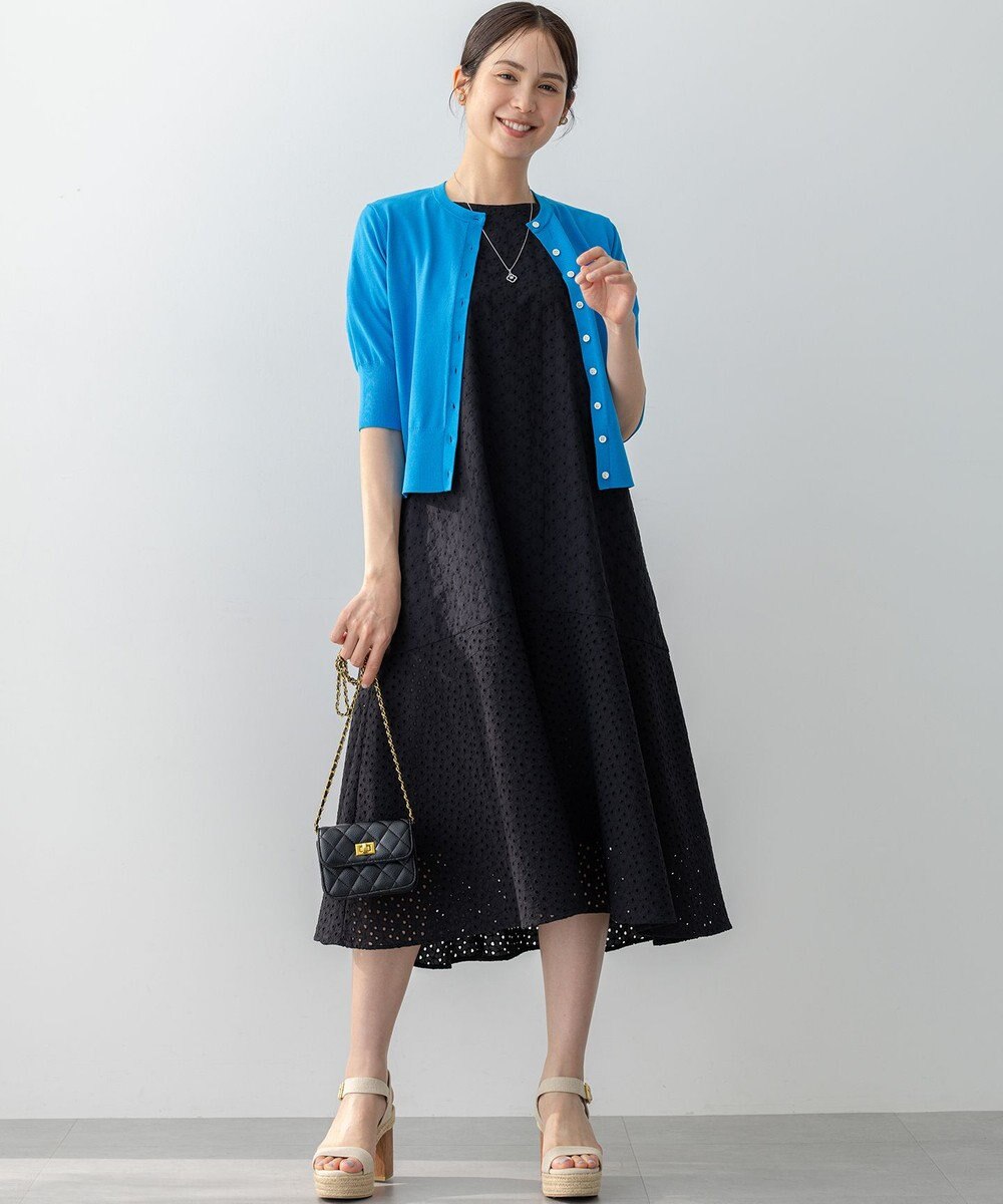 組曲 L ドライタッチ 5分袖カーディガン 