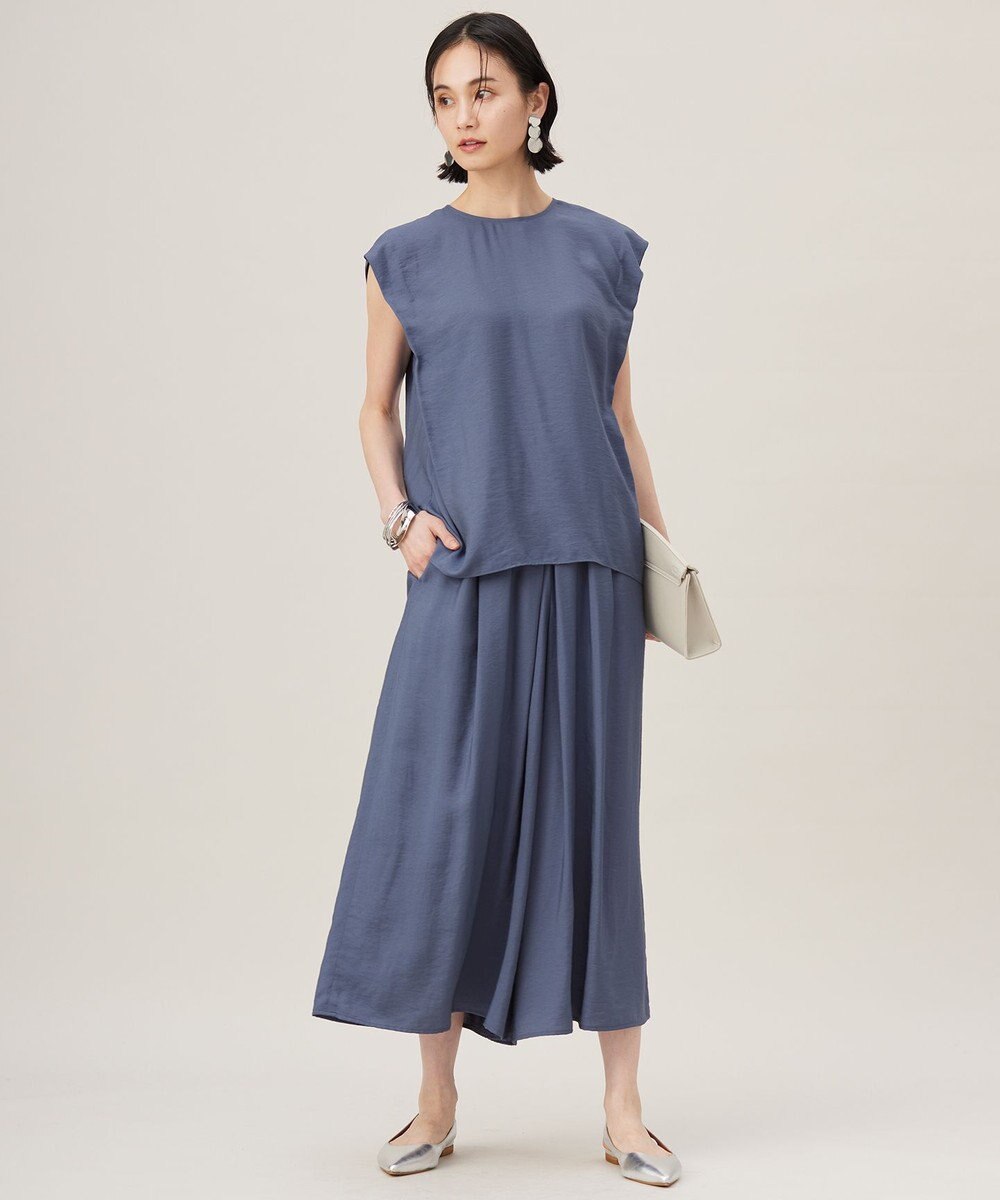 自由区 【セットアップ対応・接触冷感・UVケア・洗える】エアリーツイルキュロット パンツ 