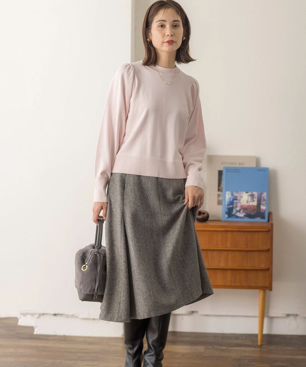 組曲 【WEB限定】ELENAスパンコールバックパール ニット 