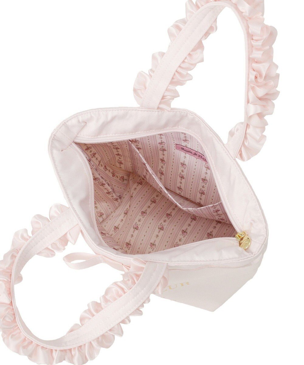 Maison de FLEUR ブランドロゴフリルハンドルトートSバッグ 