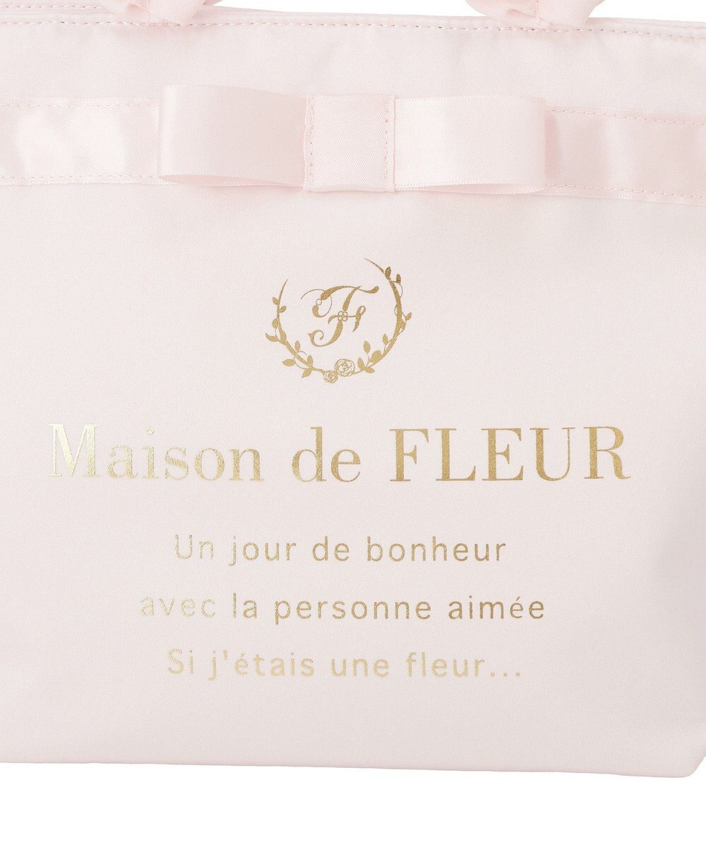 Maison de FLEUR ブランドロゴフリルハンドルトートSバッグ 