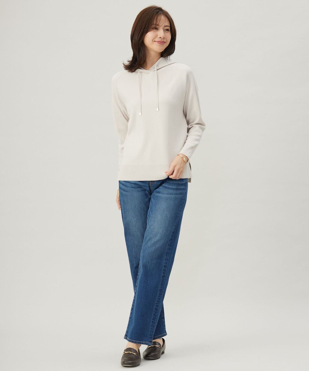 J.PRESS LADIES L 【洗える】HOODIE ニット パーカー 