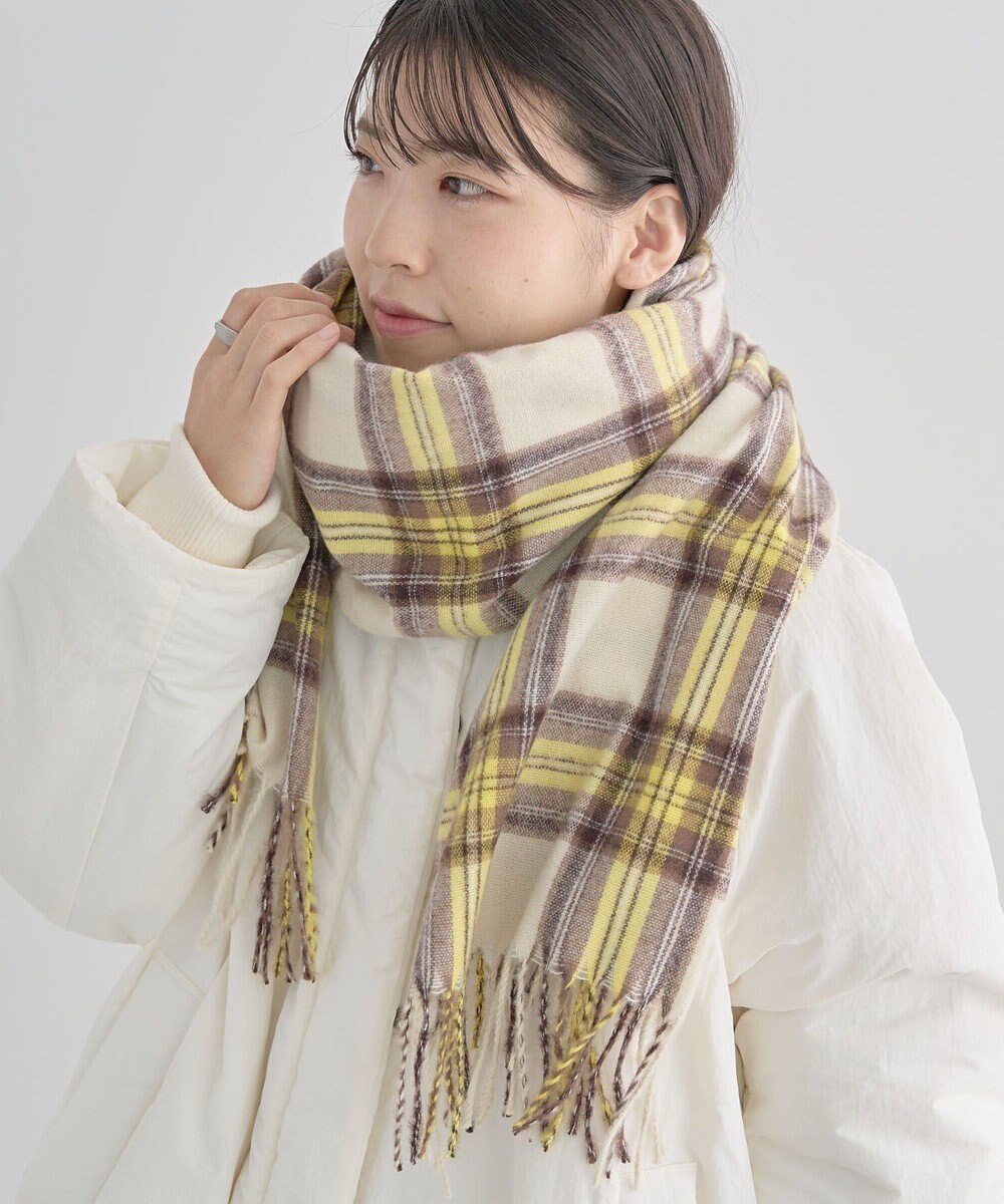 Green Parks カシミヤライクチェックストール 