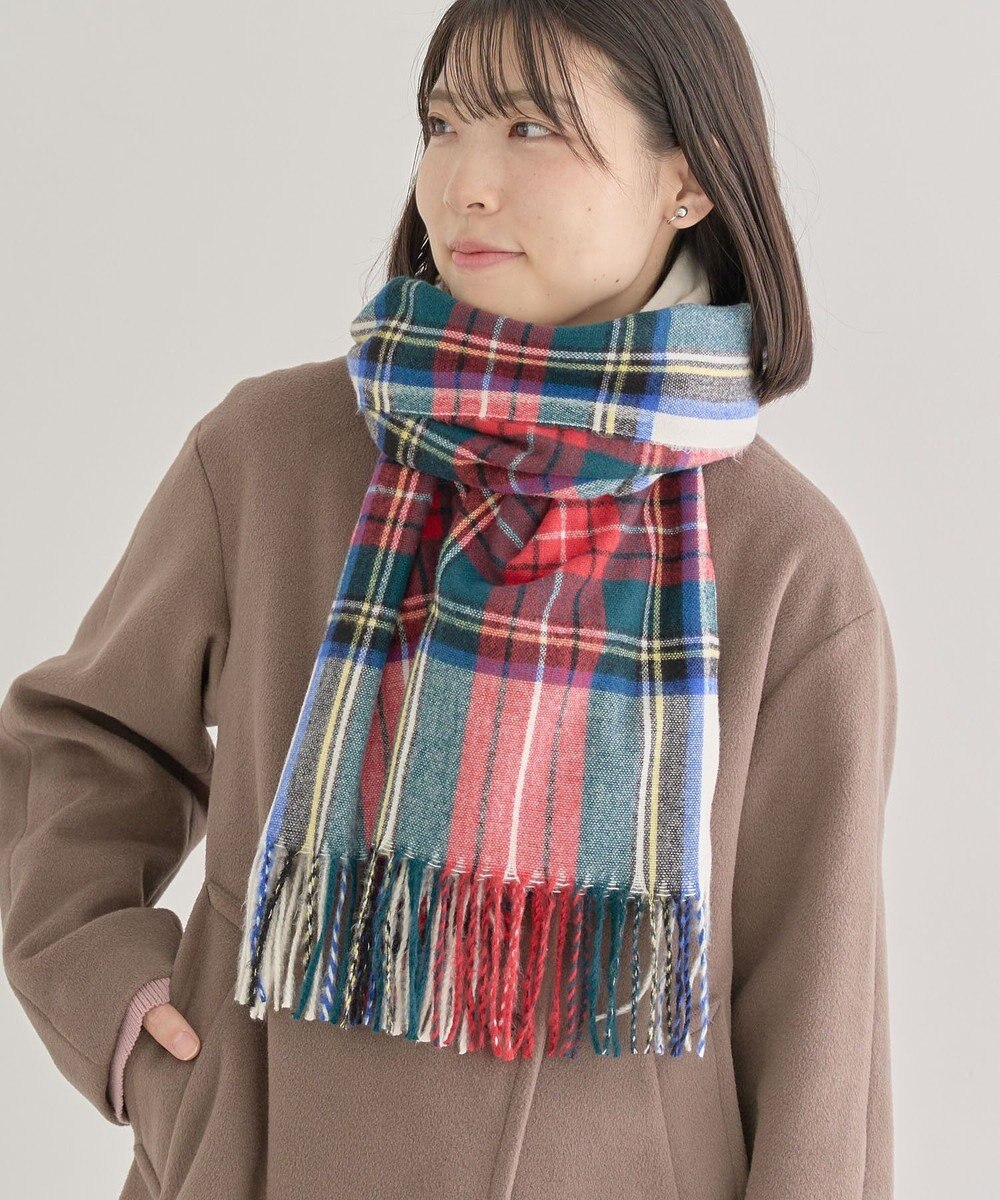 Green Parks カシミヤライクチェックストール 