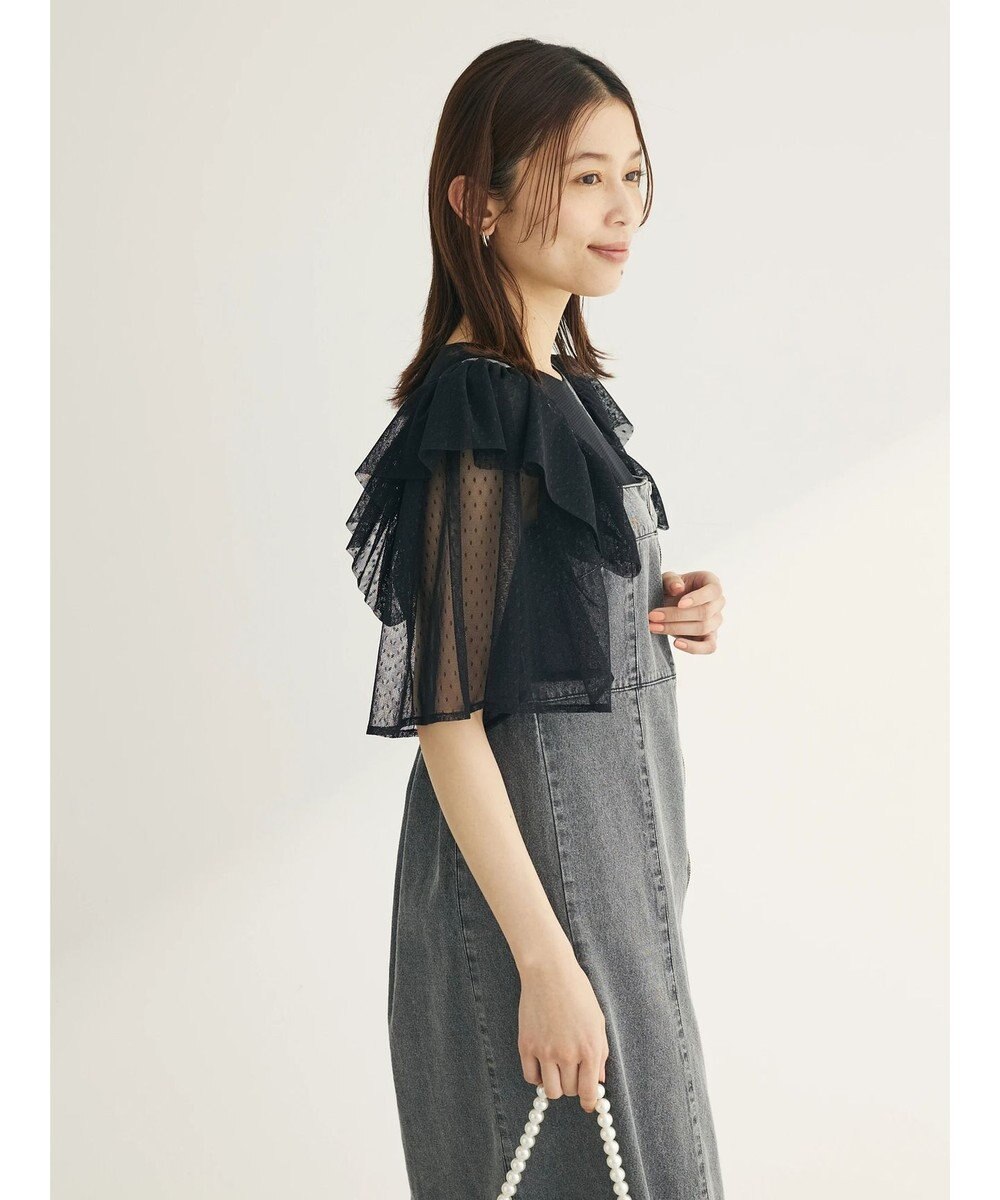 Green Parks ■ＥＳＣＡＲ　ドットチュールフレアヨークプルオーバー 