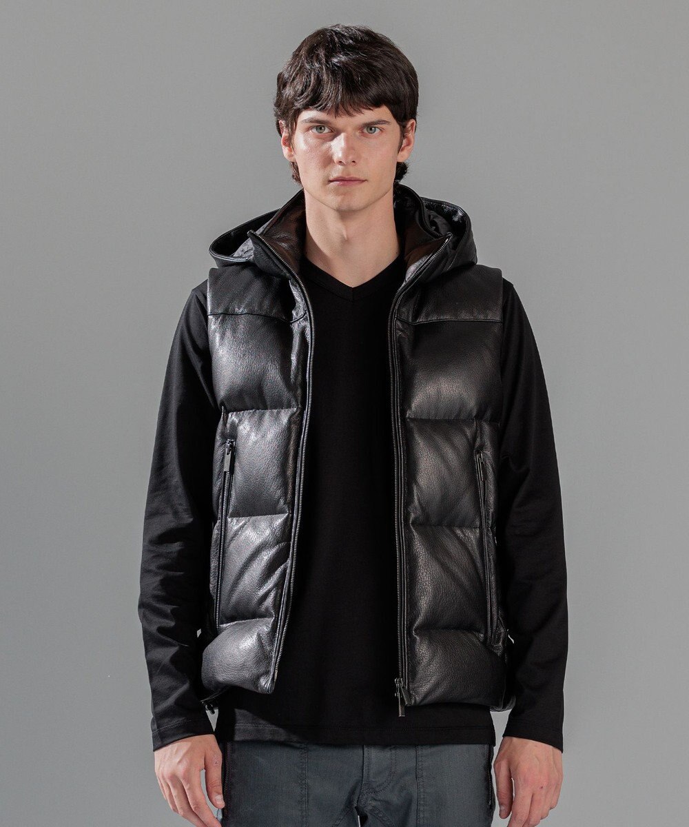 JOSEPH HOMME ライトゴートシュリンクレザー　ダウンベスト 
