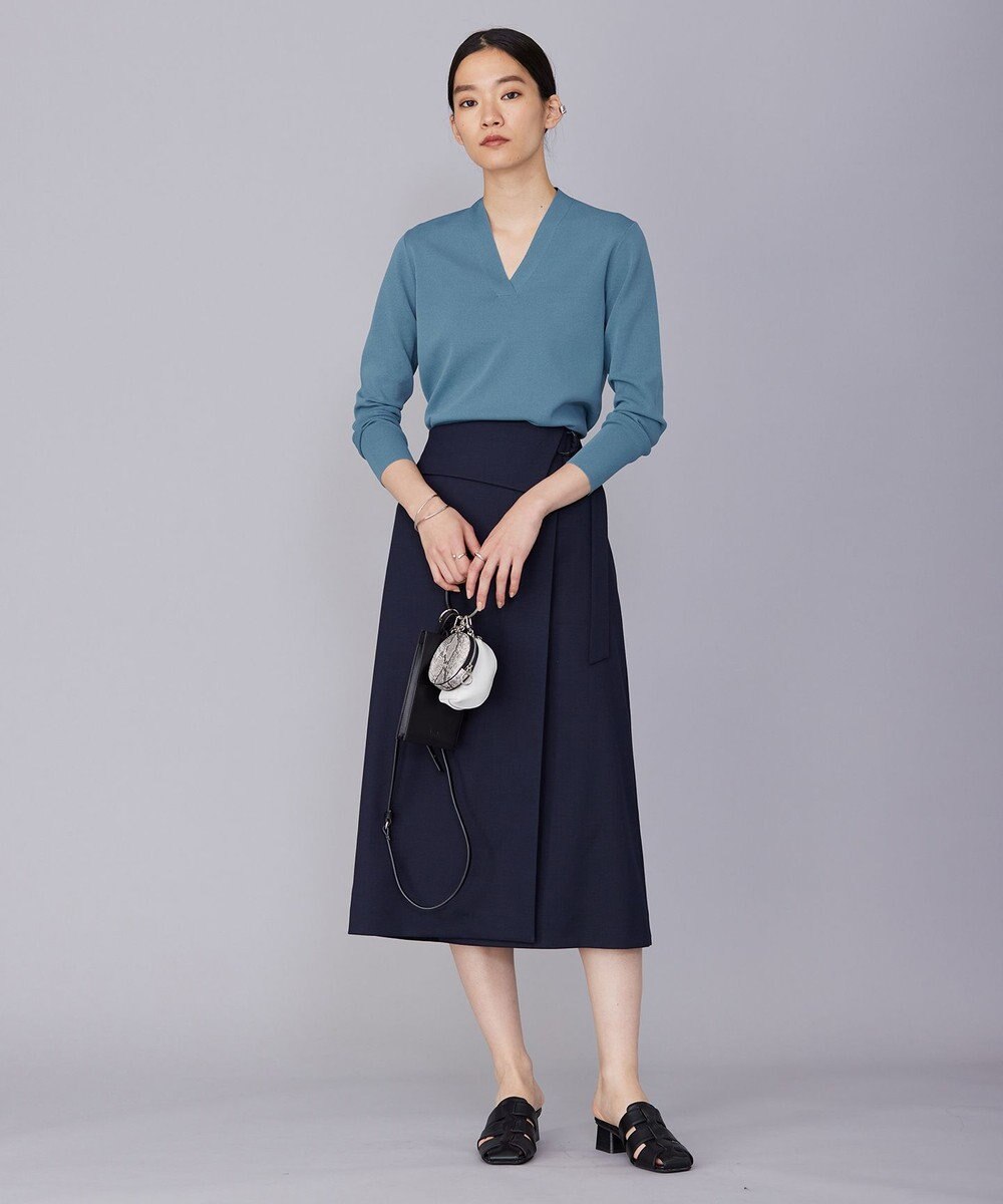 ICB 【洗える】 シンセティックフルニードル Vネックプルオーバー 