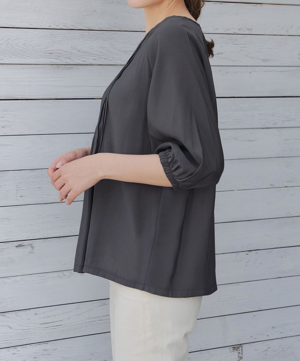 Tiaclasse L 【洗える】ラグランタックブラウス 