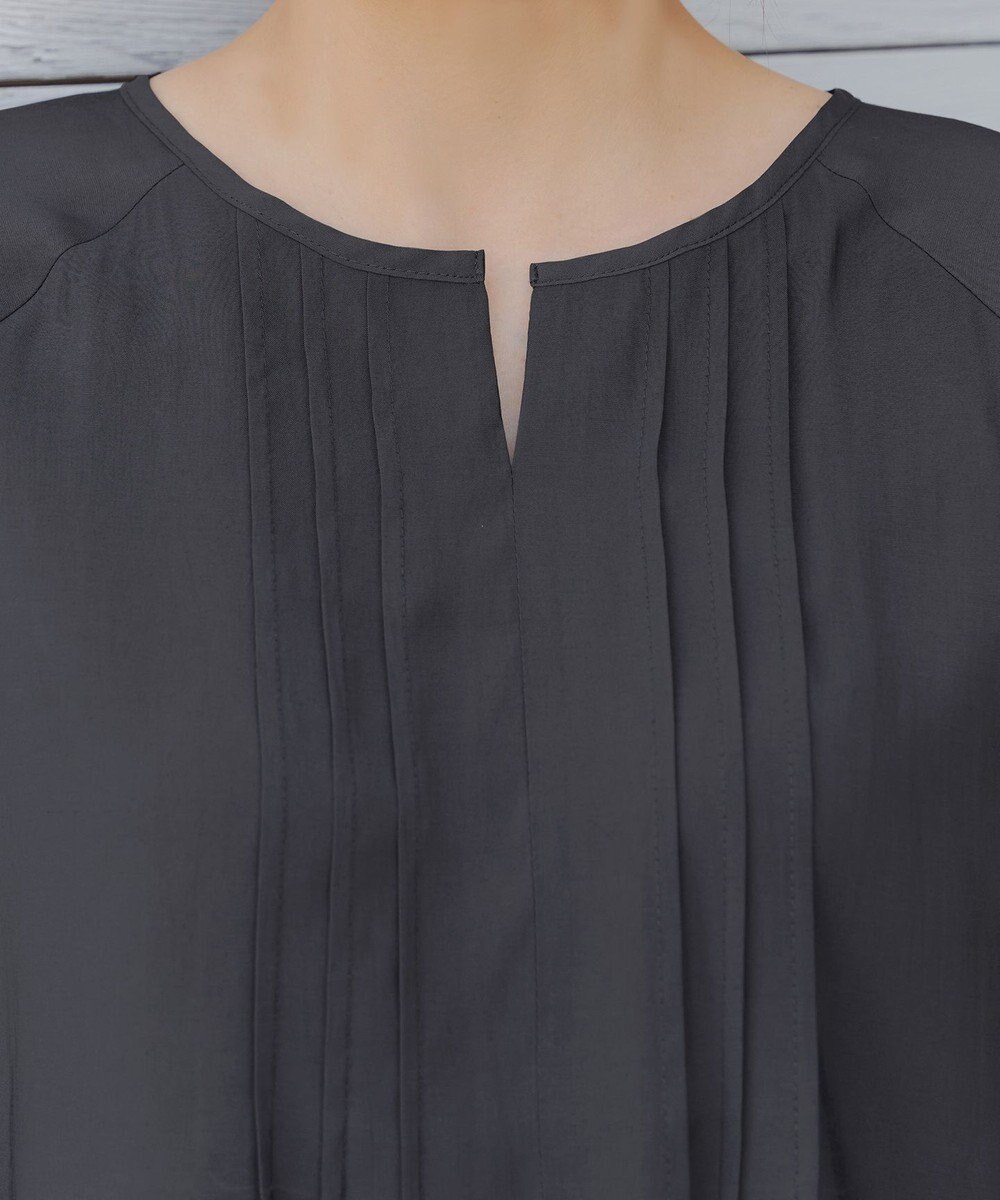 Tiaclasse L 【洗える】ラグランタックブラウス 